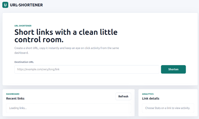 Screenshot of the URL Shortener project
